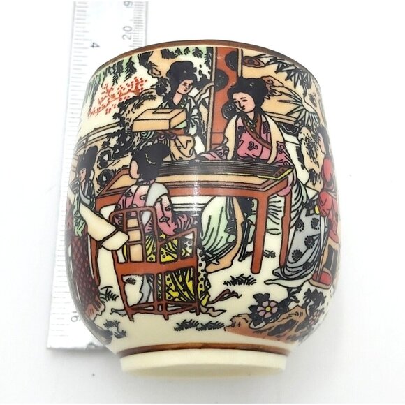 Clayre and Eef Oriental Tea Cups Twelve Gold Hairpins Porcelain Set of 2 Asian - Picture 2 of 11